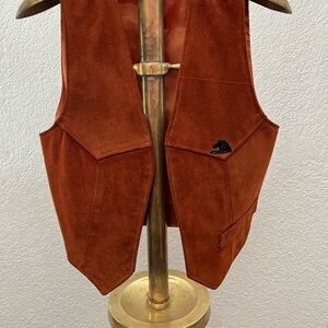Vintage Jordache Tan suede & satin vest